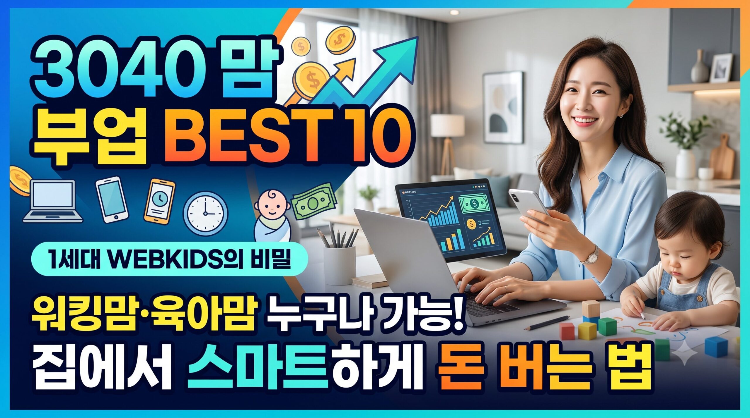 3040 워킹맘 육아맘 부업 추천: WEBKIDS 1세대 방구석 재테크 베스트 10