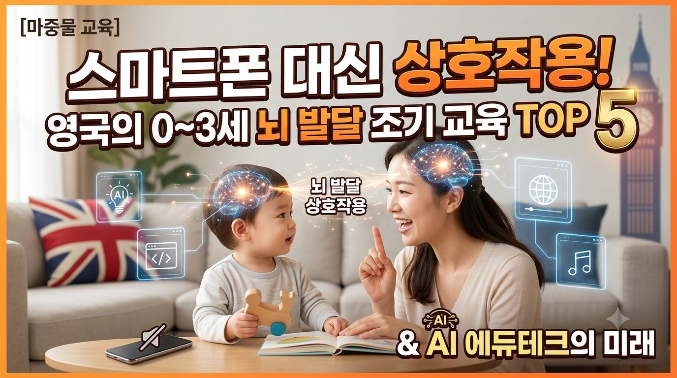 [마중물 교육] 스마트폰 대신 상호작용: 영국의 0~3세 뇌 발달 조기 교육 TOP 5와 AI 에듀테크의 미래