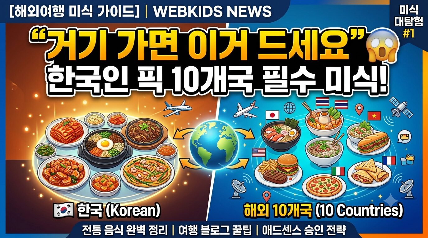 [해외여행 미식 가이드] 한국인이 사랑하는 10개국 독특한 로컬 음식과 식문화 완벽 정리