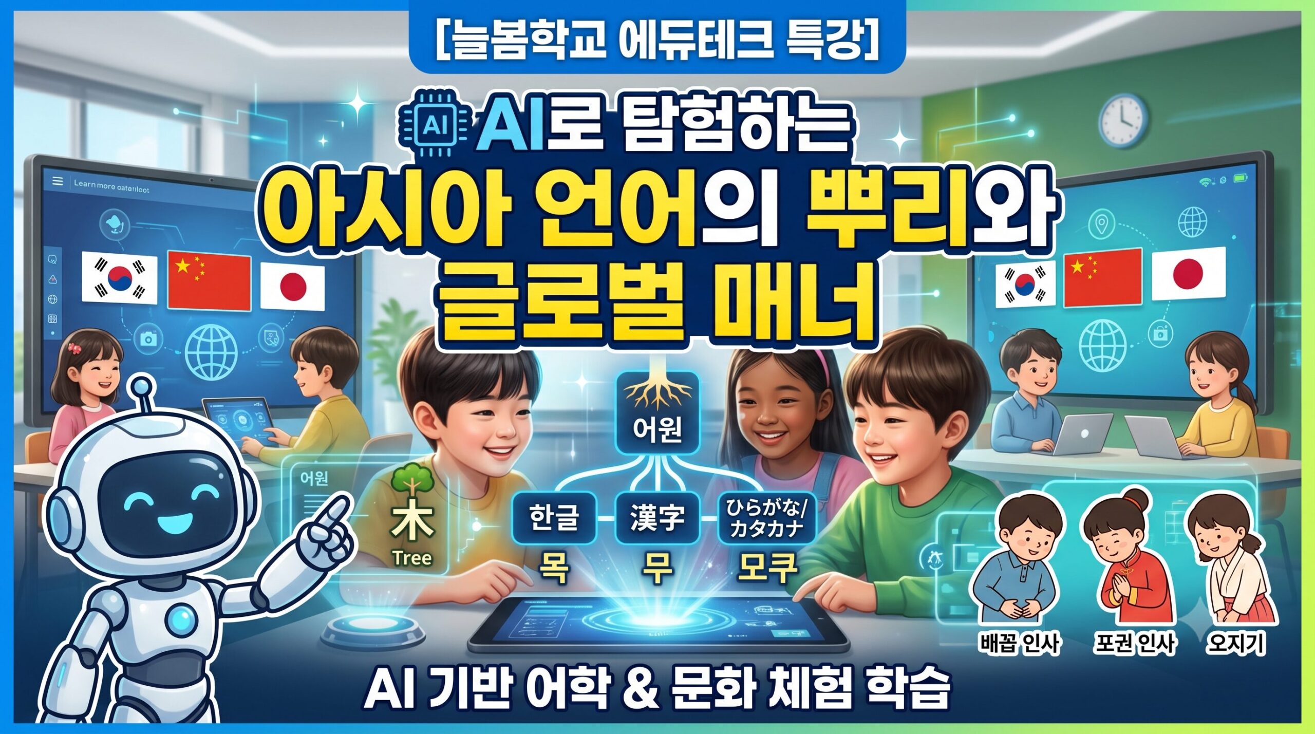 [다국어 교육 전문가 제안] 늘봄학교 에듀테크 언어와 문화: 아시아의 어원 탐험과 글로벌 매너 지도법