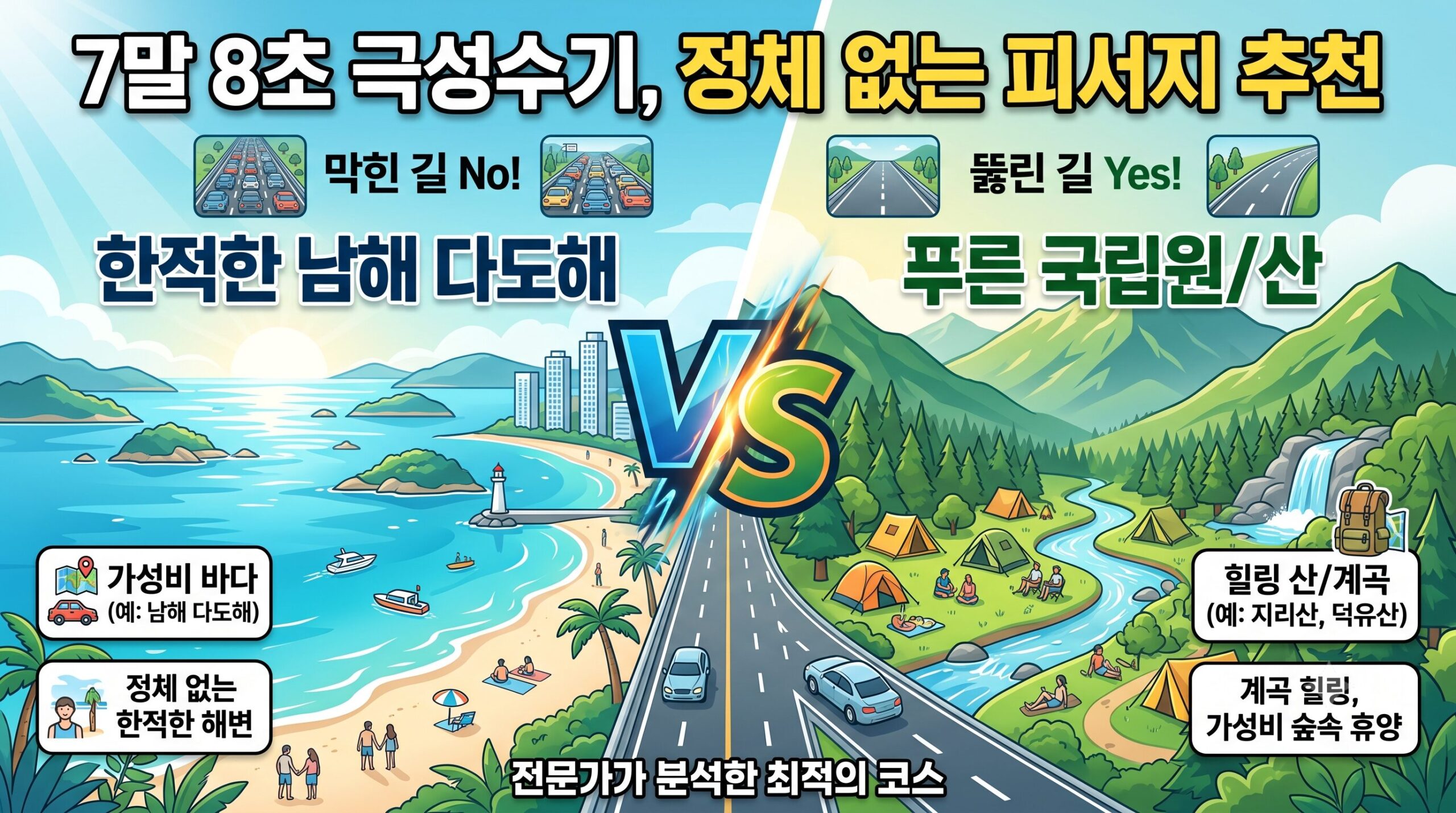 2026년 여름휴가 피서지 예상 관광객 분포도 및 추천 코스 (바다부터 국립공원까지) 아이들과 현장 체험 활동 추천