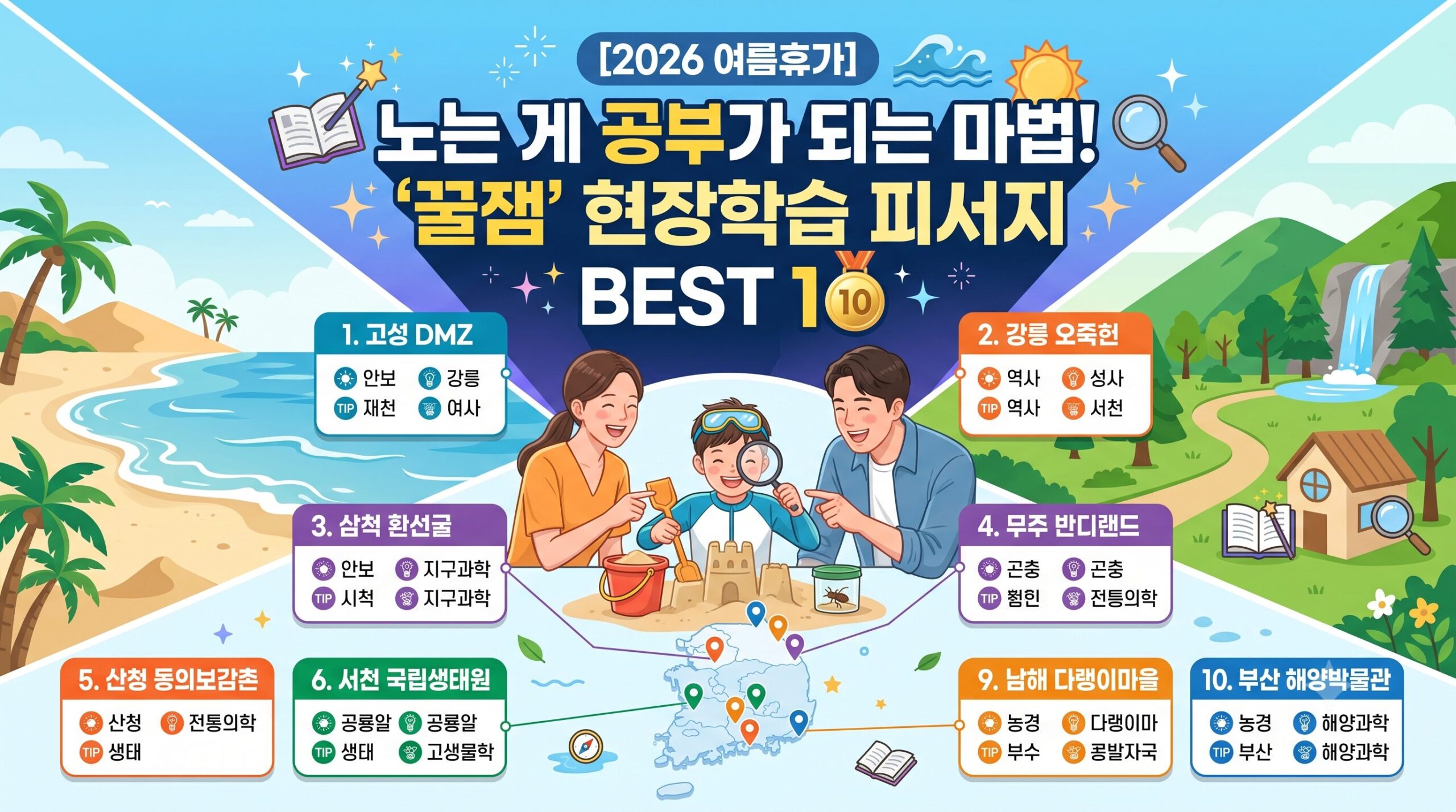 아이와 함께 떠나는 2026 여름휴가: 꿀잼 현장 학습 피서지 BEST 10