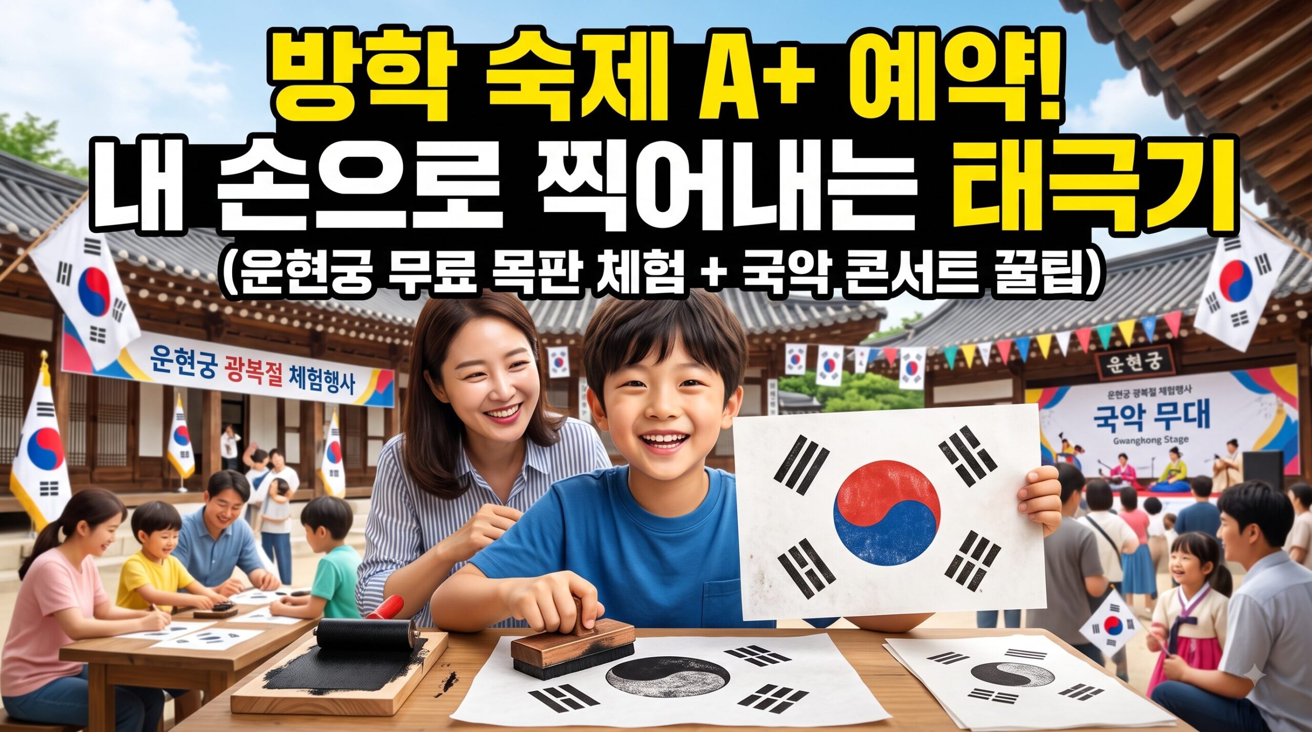 2026 운현궁 광복절 행사 완벽 가이드: 태극기 목판 체험과 퓨전 국악 콘서트 (주차, 예약 정보)
