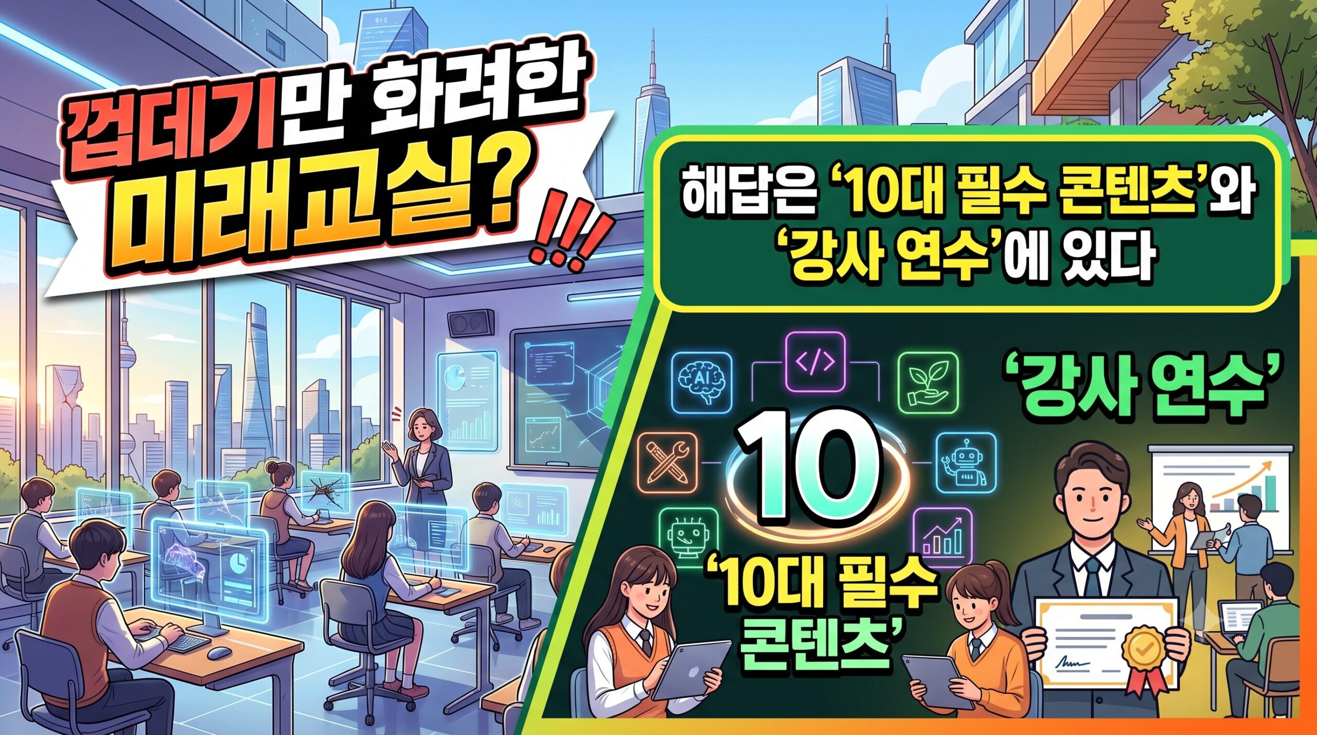 껍데기만 화려한 그린스마트 미래학교? “무엇을 어떻게 가르칠 것인가” 콘텐츠와 교사 연수가 답이다