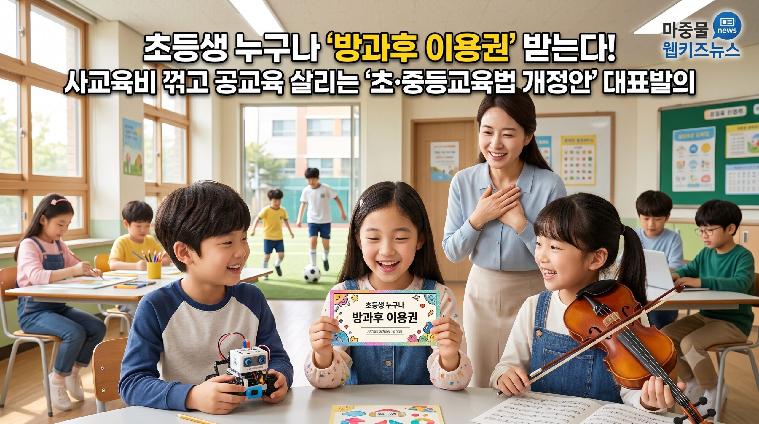 소병훈 의원, ‘초·중등교육법 개정안’ 대표발의…초등학생 방과후 과정 이용권 지급으로 사교육비 완화 및 공교육 강화