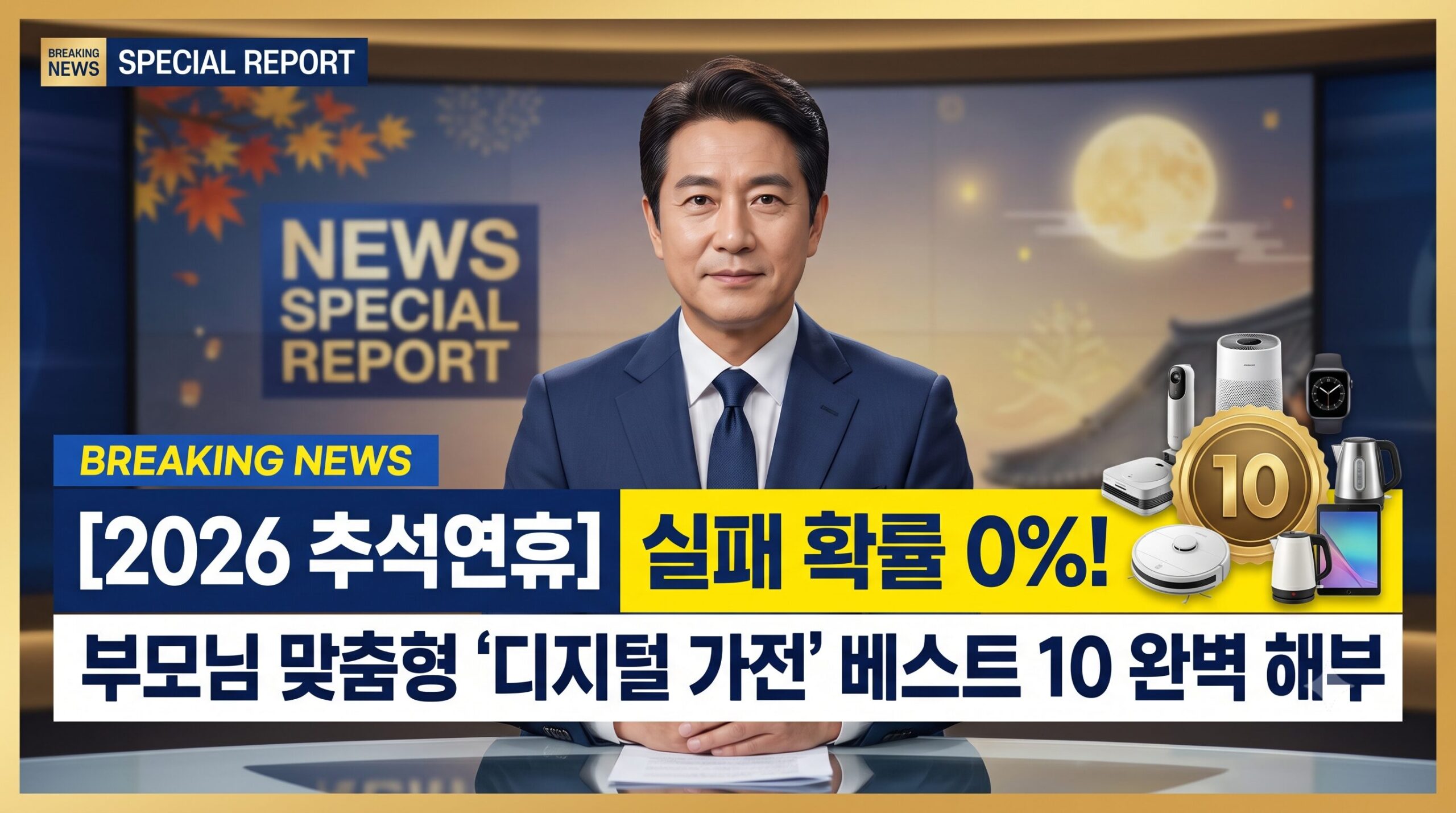 [마중물 웹키즈뉴스] 2026 추석연휴 부모님 선물 완벽 가이드: 9/22 기준 최애 디지털 가전 10선 및 지방 A/S 체크리스트
