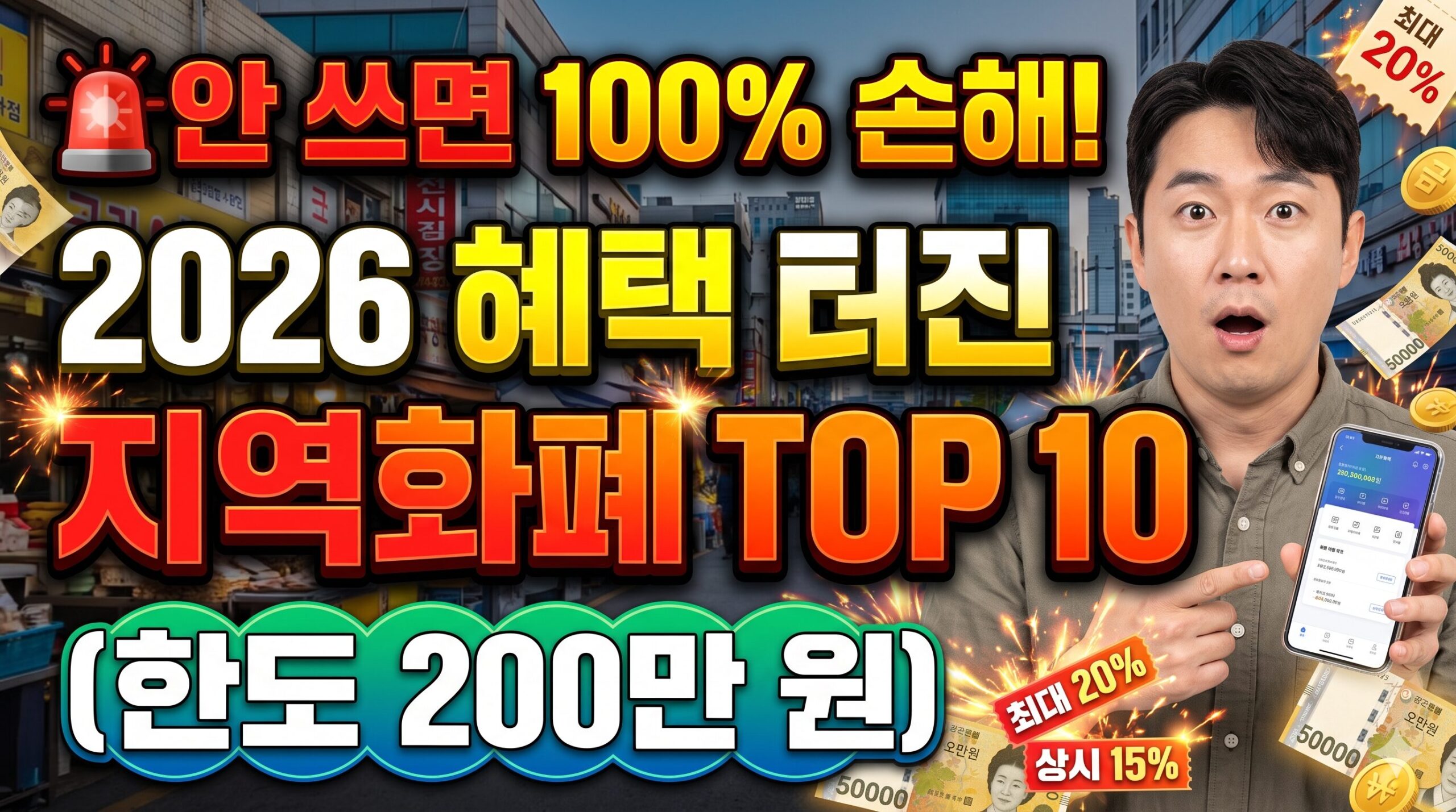 2026년 전국 지역사랑상품권(지역화폐) 할인율 가장 높은 곳 및 월별 구매 한도 총정리 (최대 20% 혜택 완벽 가이드)